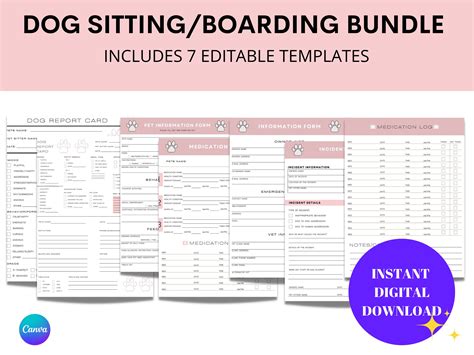 5 Essential Printable Dog Boarding Form Templates