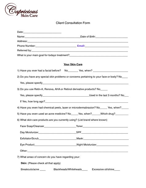 5 Essential Questions For An Esthetician Client Consultation Form