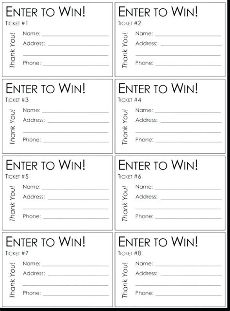 5 Essential Raffle Entry Form Templates