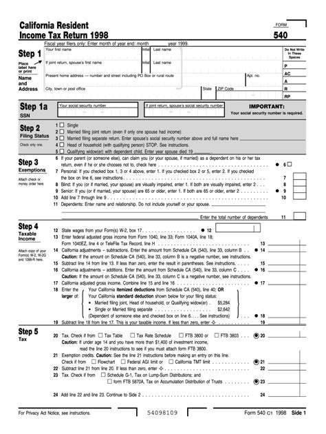 5 Essential Steps For Ca 540 Form Instructions