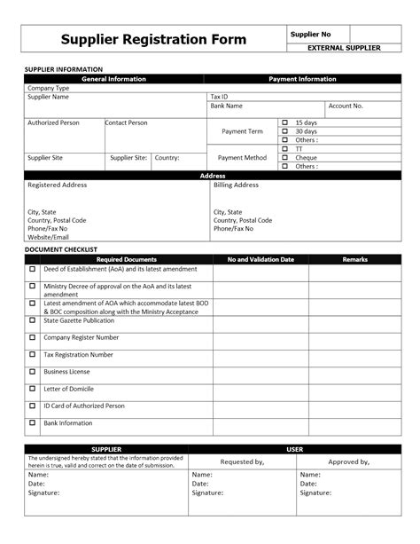 5 Essential Vendor Registration Form Templates In Word