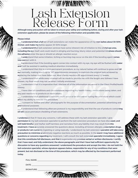 5 Essentials In A Lash Extension Waiver Form