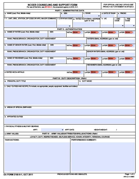 5 Examples Of Army Ncoer Support Forms