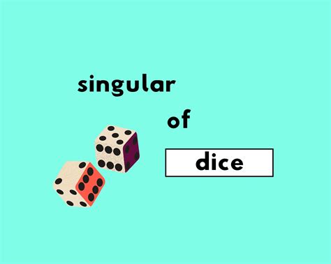 5 Facts About Dice Singular Form