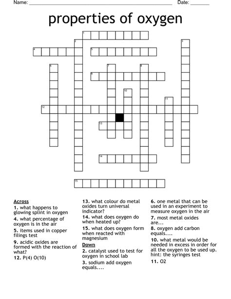 5 Forms Of Oxygen In Crosswords