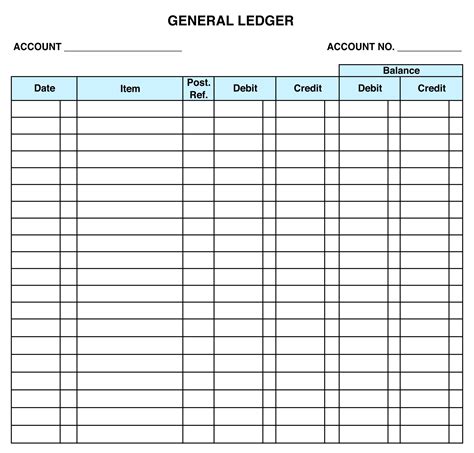 5 Free Blank Ledger Form Templates