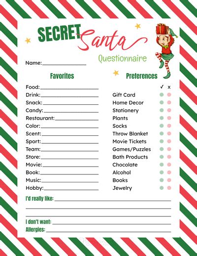 5 Free Secret Santa Form Templates