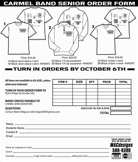 5 Free Shirt Order Form Templates