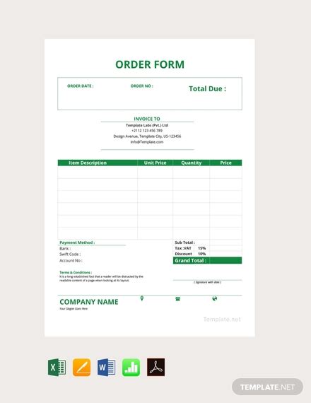 5 Google Sheets Templates For Order Forms