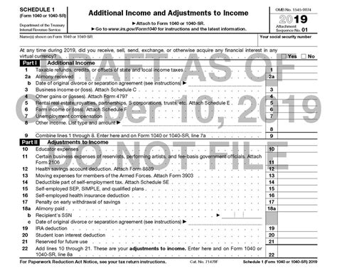 5 Key Things To Know About 2019 Form 1040 Schedule 1