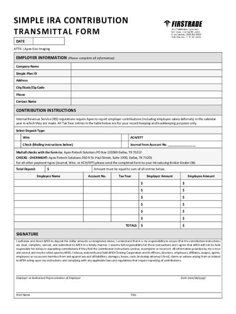 5 Simple Ira Contribution Transmittal Form Essentials