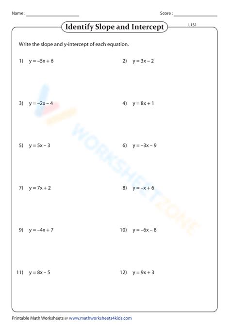 5 Slope Intercept Form Worksheets To Try Now