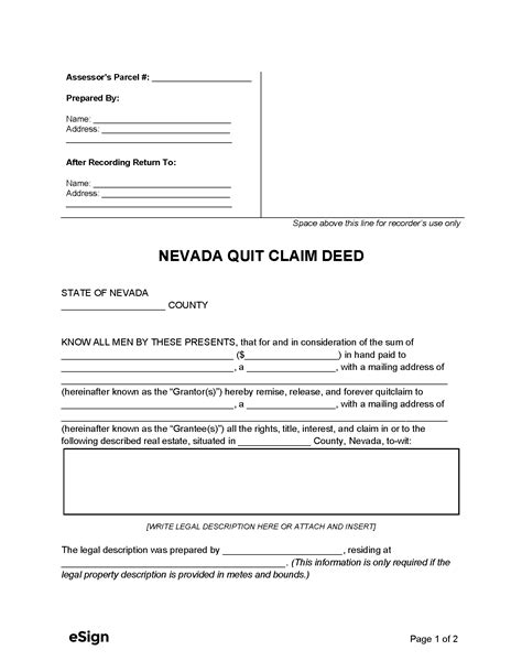 5 Steps To Complete A Quit Claim Form In Nevada