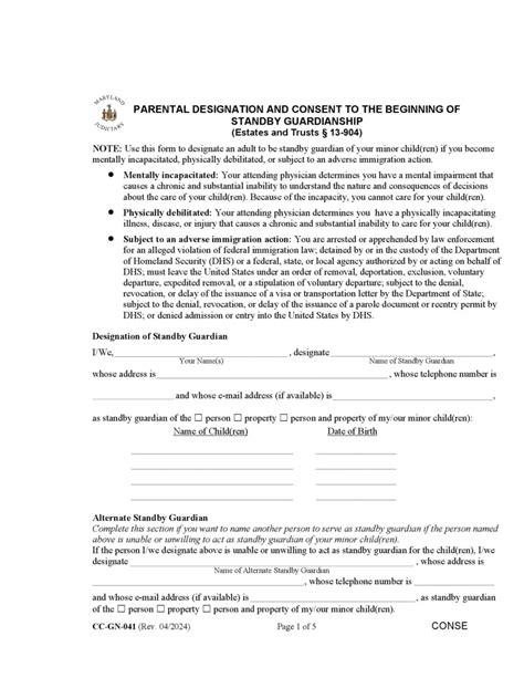 5 Steps To Complete A Texas Standby Guardianship Form