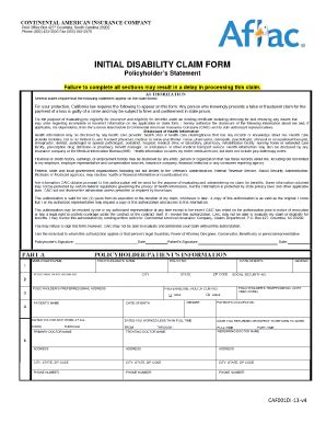 5 Steps To Complete Aflac Initial Disability Claim Form