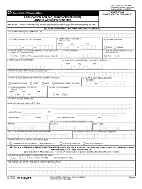 5 Steps To Complete Form 21p-534ez For Veterans