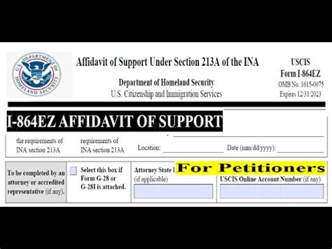 5 Steps To Complete Form I-864ez Affidavit Of Support