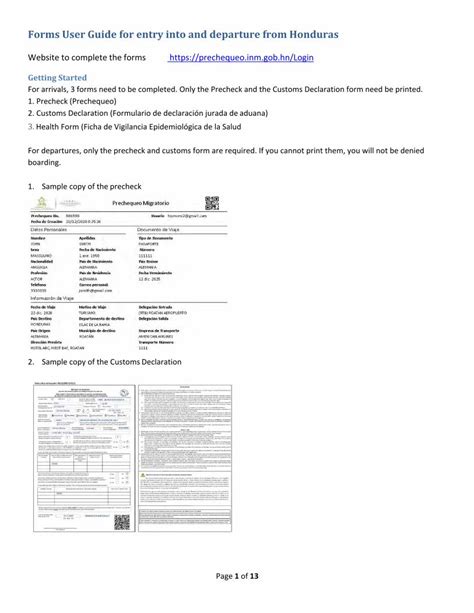 5 Steps To Complete Honduras Entry Form