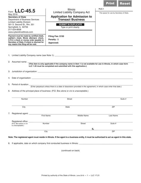 5 Steps To Complete Illinois Llc Application Form