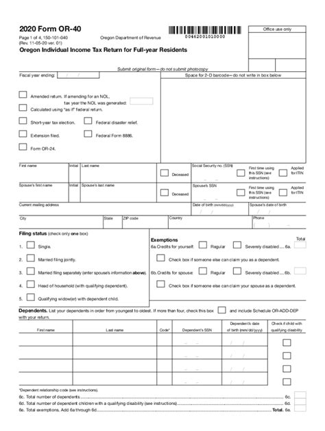 5 Steps To Complete Oregon Form 40