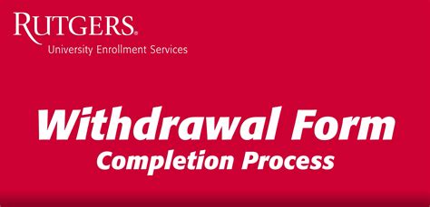 5 Steps To Complete Rutgers Withdrawal Form