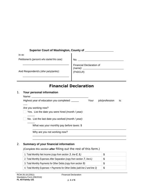 5 Steps To Complete Washington State Declaration Form