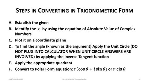 5 Steps To Convert Complex Numbers To Trigonometric Form