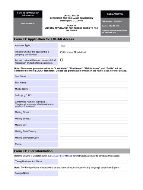 5 Steps To Edgar Form Id Application