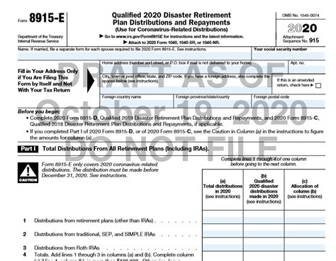 5 Steps To Fill Out Form 8915-E For Coronavirus