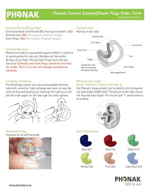 5 Steps To Fill Phonak Earmold Order Form