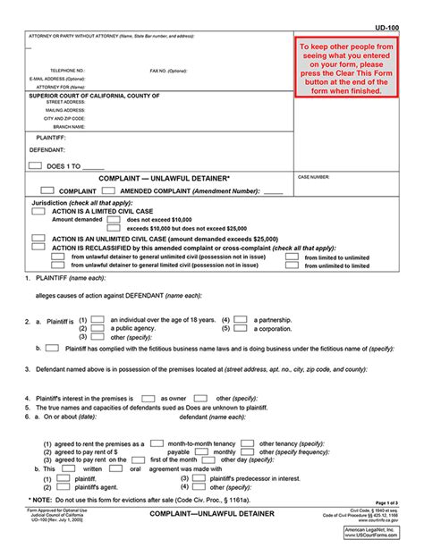 5 Steps To Fill Unlawful Detainer Form California