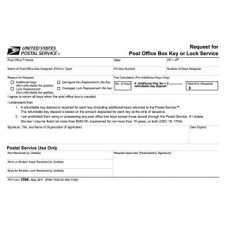 5 Steps To Replace A Lost Usps Form 1094 Key