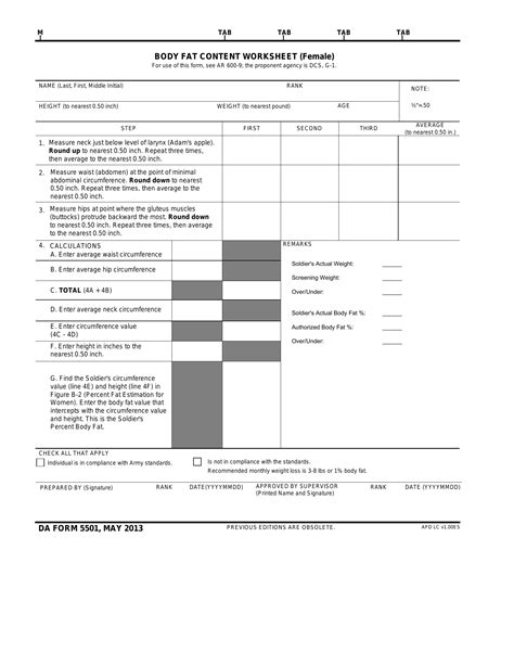 5 Tips Da Form 5501 For Females