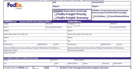 5 Tips For Completing A Fedex Bill Of Lading Form