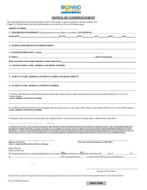 5 Tips For Filing Broward County Notice Of Commencement Form