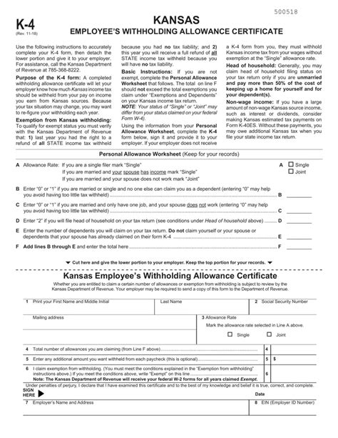 5 Tips For Filing Kansas K4 Form