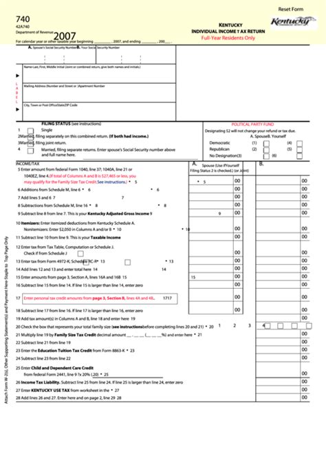 5 Tips For Filing Kentucky Tax Form 740