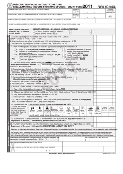 5 Tips For Filing Missouri Short Form 1040a