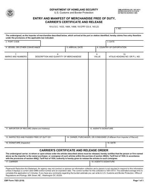 5 Tips For Filling Out Cbp Form 7523