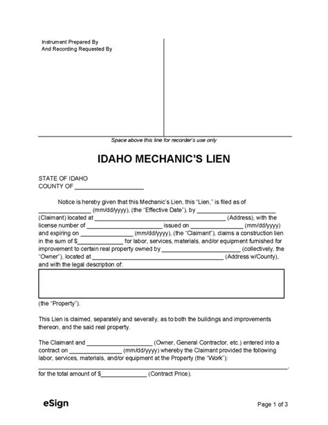 5 Tips For Idaho Mechanics Lien Form Filing Success