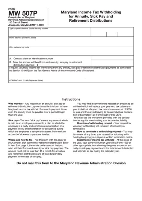 5 Tips For Maryland State Withholding Form