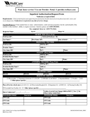 5 Tips For Wellcare Inpatient Authorization Form