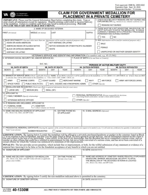 5 Tips To Complete Va Form 40-1330m Successfully