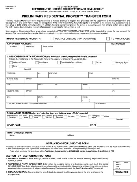 5 Tips To Fill Hpd Property Registration Form