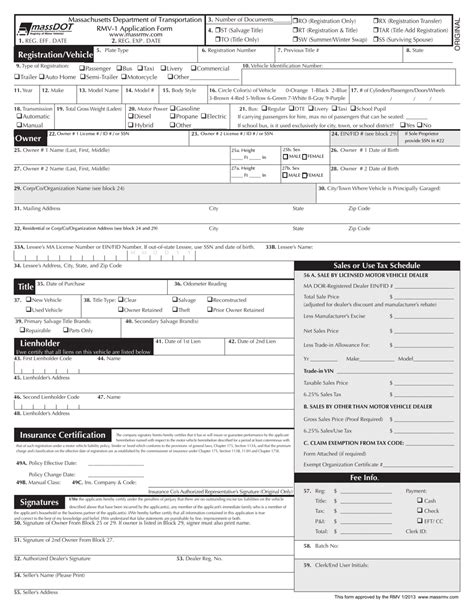 5 Tips To Fill Out Rmv-1 Form Ma Correctly