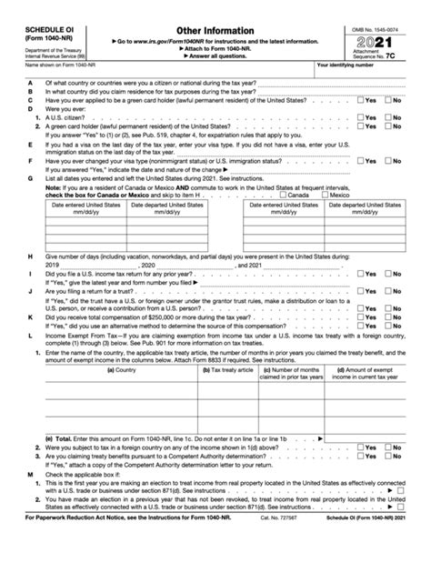 5 Tips To Fill Out Schedule Oi On Form 1040nr