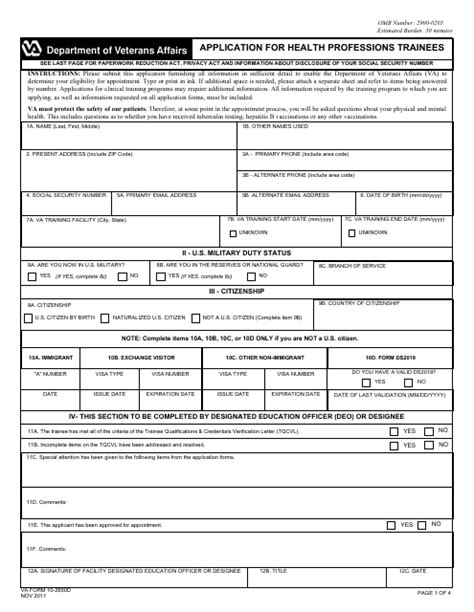 5 Tips To Fill Out Va Form 10-2850d