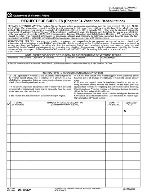 5 Tips To Fill Out Va Form 28-1905m