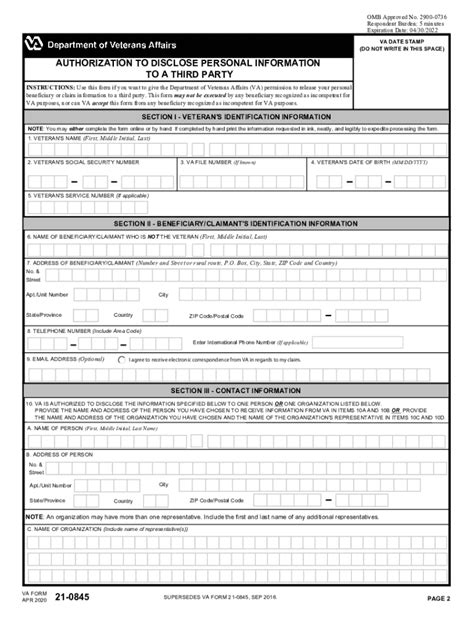 5 Tips To Fill Va Form 21 0845 Efficiently