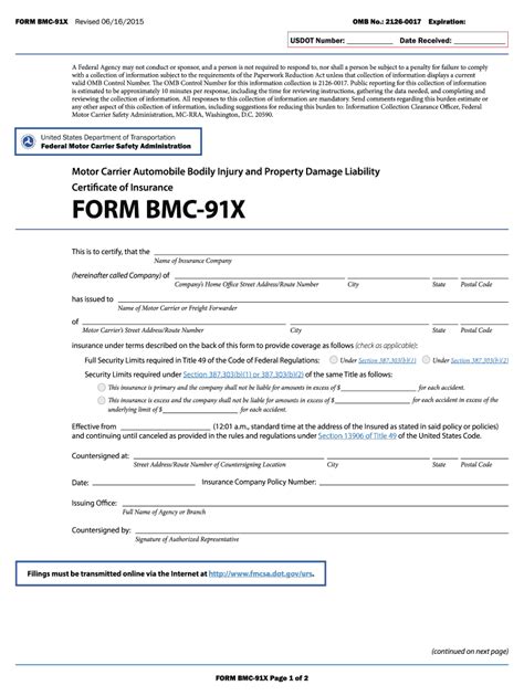 5 Ways Bmc 91 Insurance Liability Form Protects Carriers